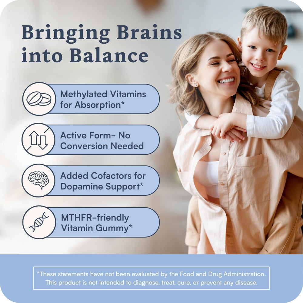 Accentrate Neuro Gummy ingredients panel features SpectraFolate and methylated B vitamins