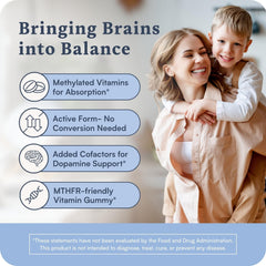 Accentrate Neuro Gummy ingredients panel features SpectraFolate and methylated B vitamins