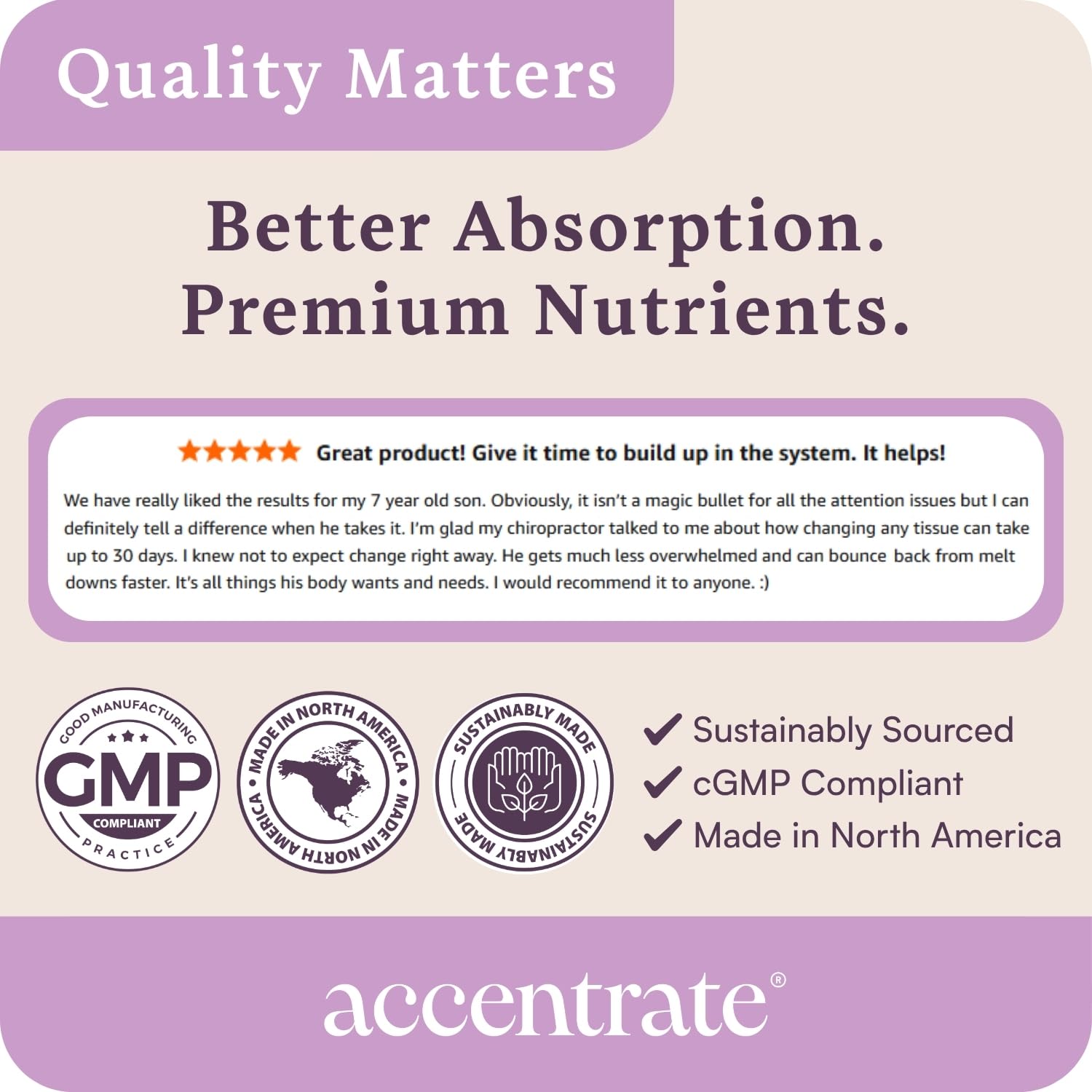 Accentrate vitamin D for kids, supporting daily mood balance.