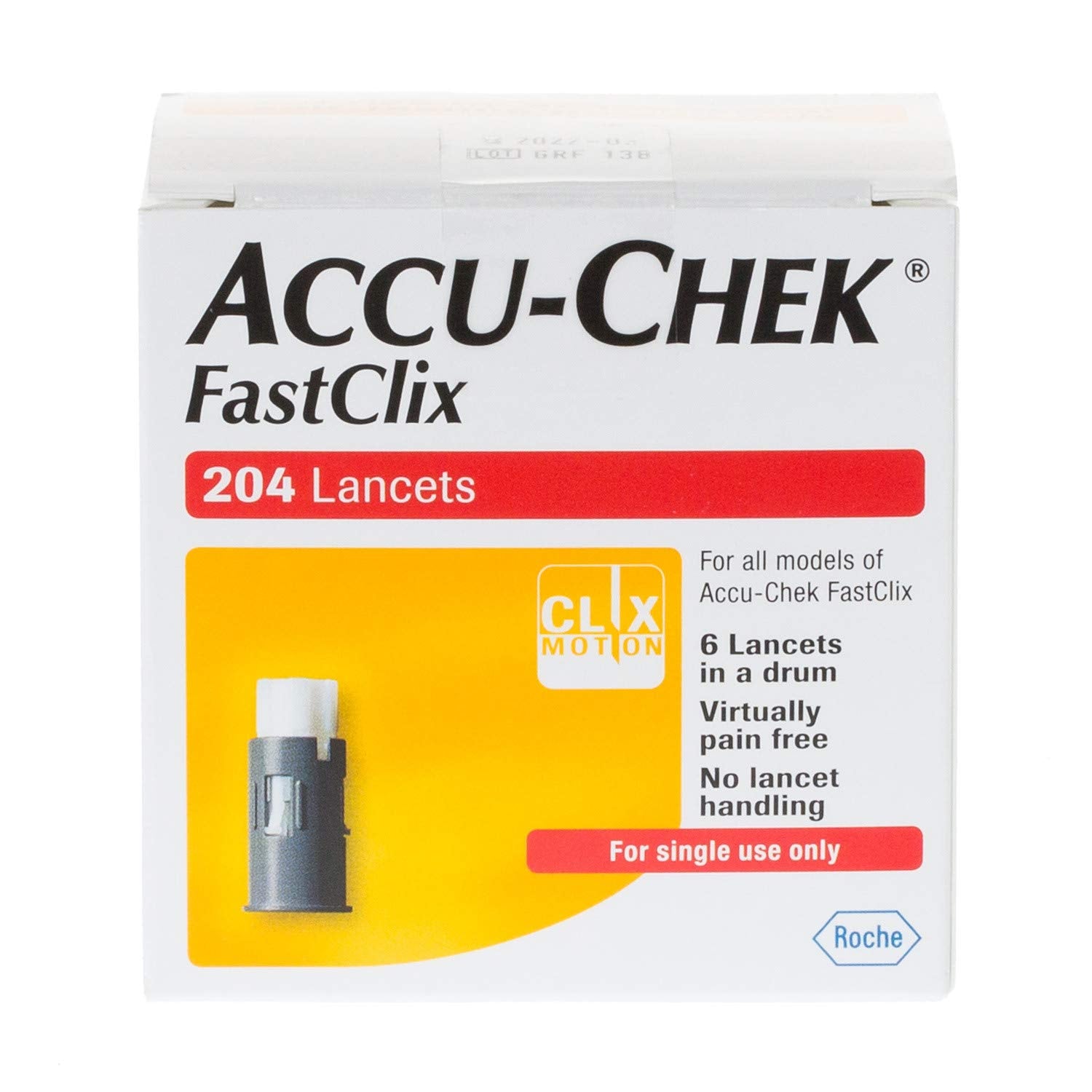 Accu-Chek FastClix lancets with drum system for hygienic testing and minimal handling.
