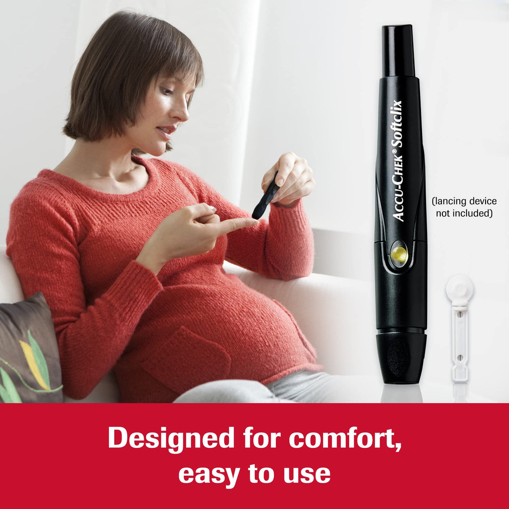 Accu-Chek Softclix lancets sterile and single-use for safe testing.