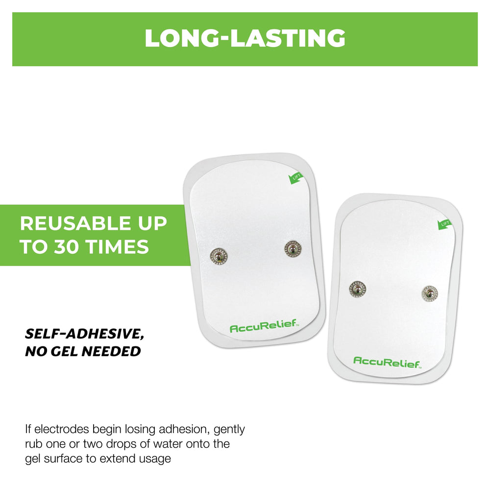 AccuRelief AAA battery pack powers portable treatment.
