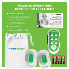 AccuRelief back pain session shown for home use.