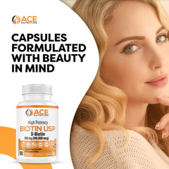 ACE NUTRITION High Potency Biotin health visual, hair and nail support
