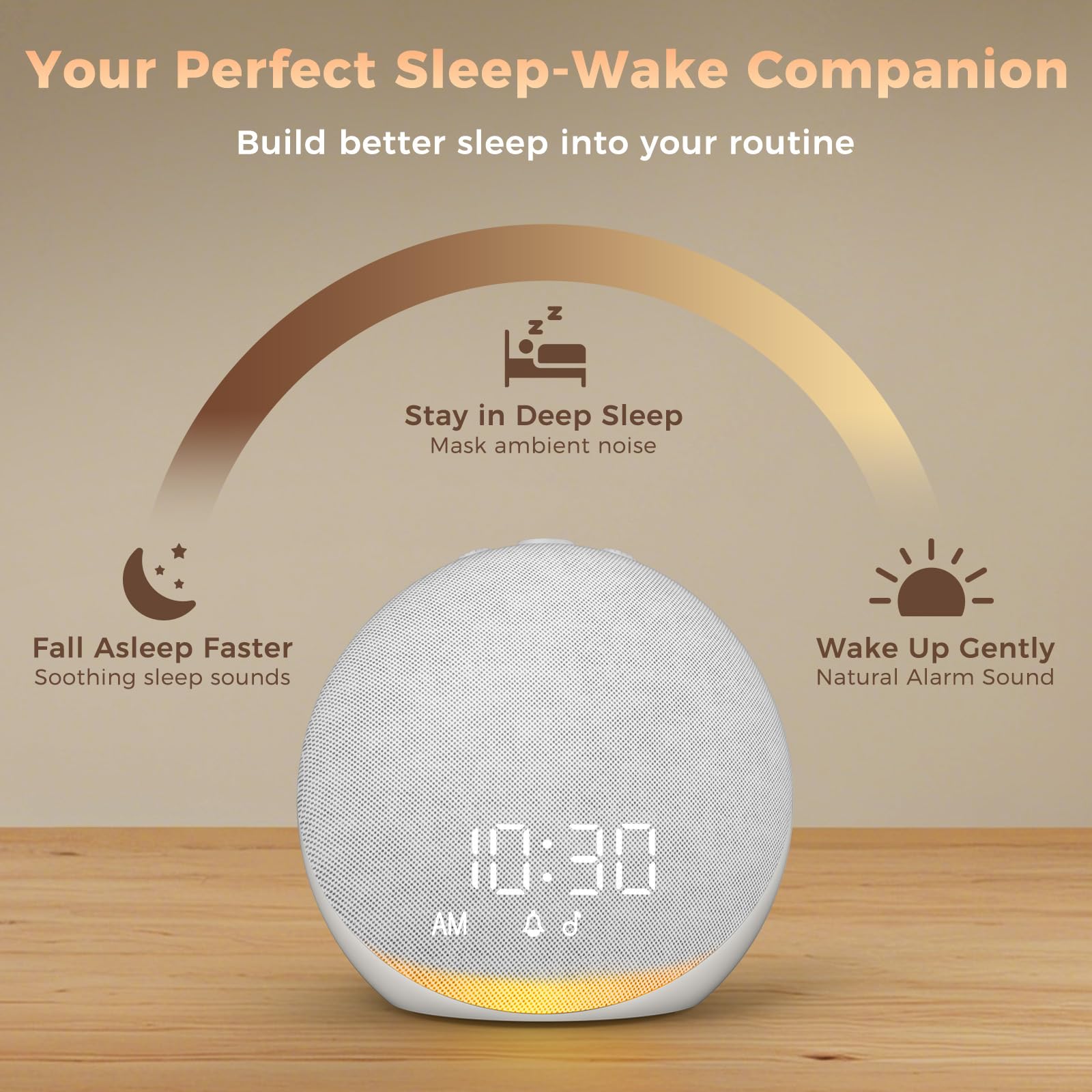 Acedeck sound machine alarm clock Bluetooth speaker streams audio clearly.
