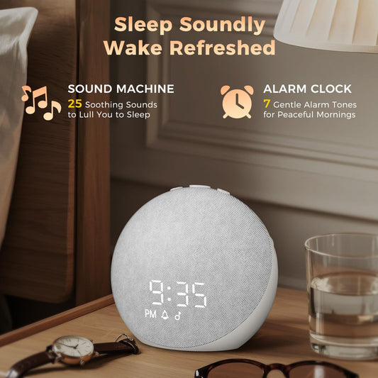 Acedeck sound machine alarm clock sleep sounds collection including white noise and ocean.