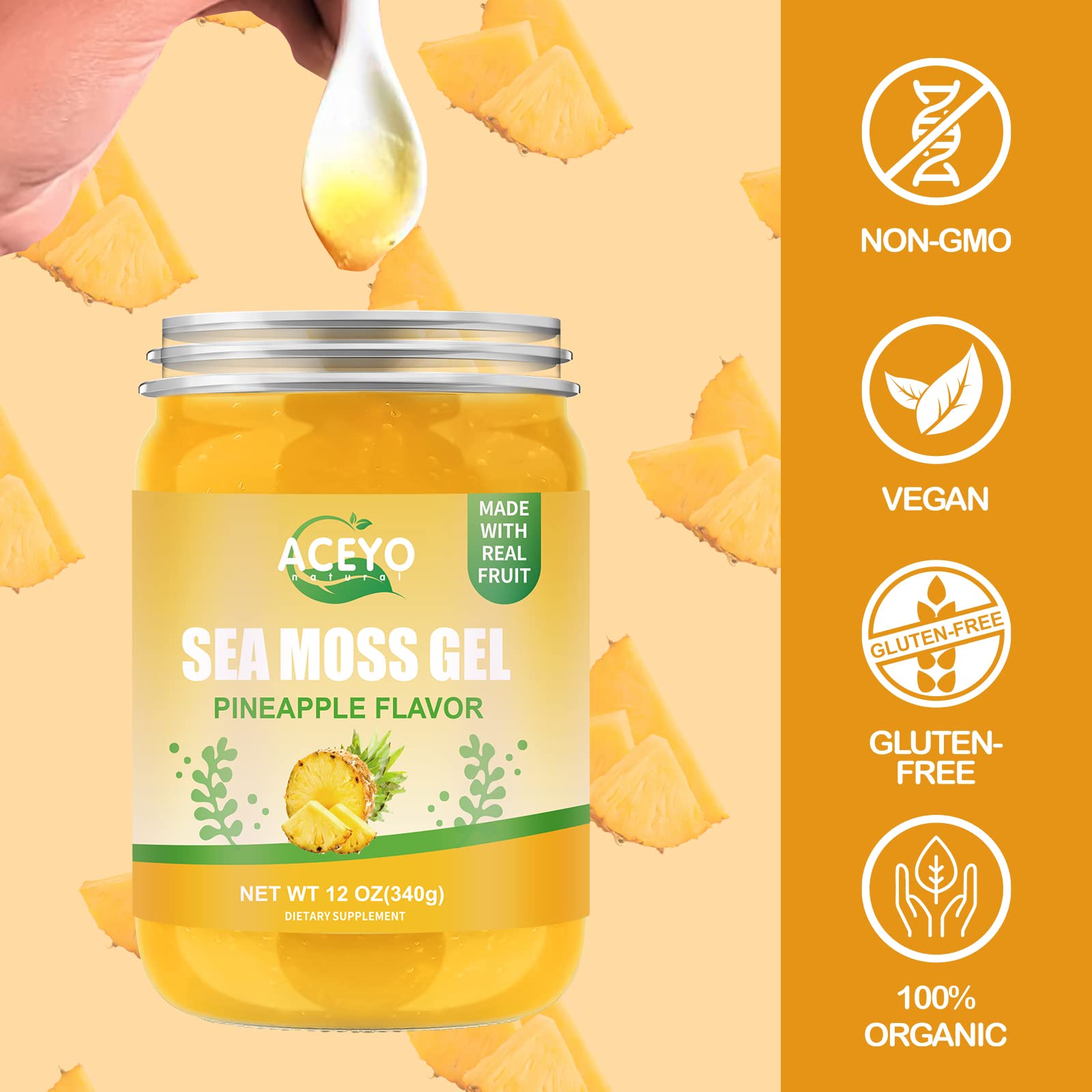 ACEYO pineapple gel in a smoothie for a tropical boost.