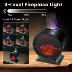 AChoice4U 5-color flame light creating mood lighting with mist.