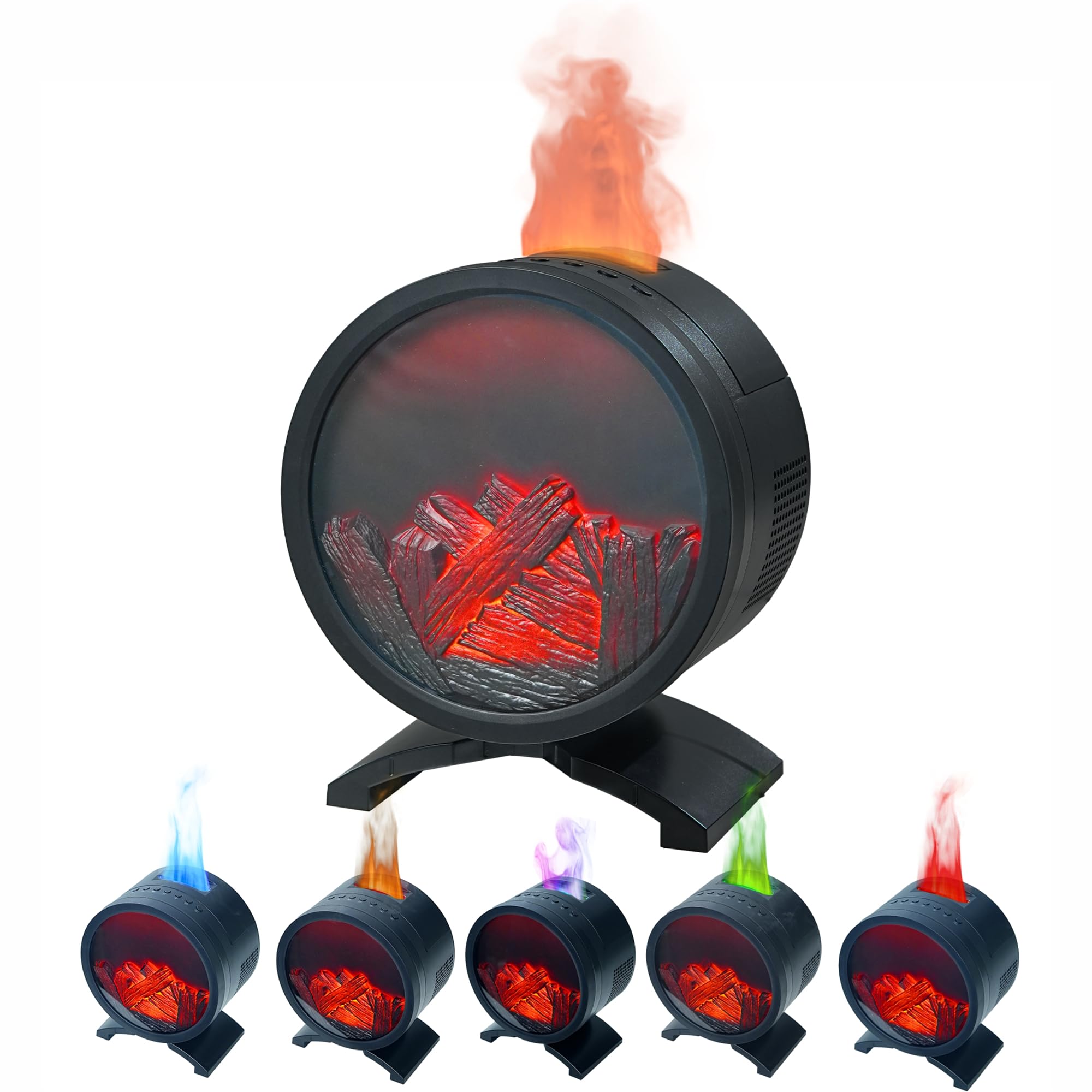 AChoice4U Round Fireplace Diffuser with warm glow for cozy ambience.