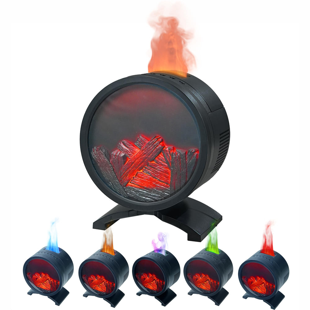 AChoice4U Round Fireplace Diffuser with warm glow for cozy ambience.