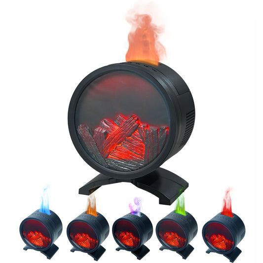 AChoice4U Round Fireplace Diffuser with warm glow for cozy ambience.
