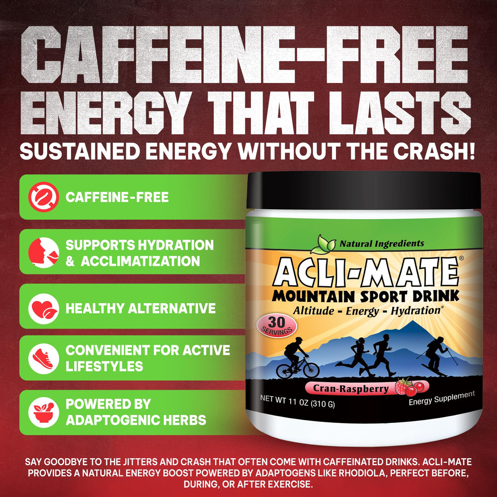 Acli-Mate Cranraspberry powder mixed for refreshing electrolyte boost.