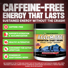 Acli-Mate Cranraspberry powder mixed for refreshing electrolyte boost.