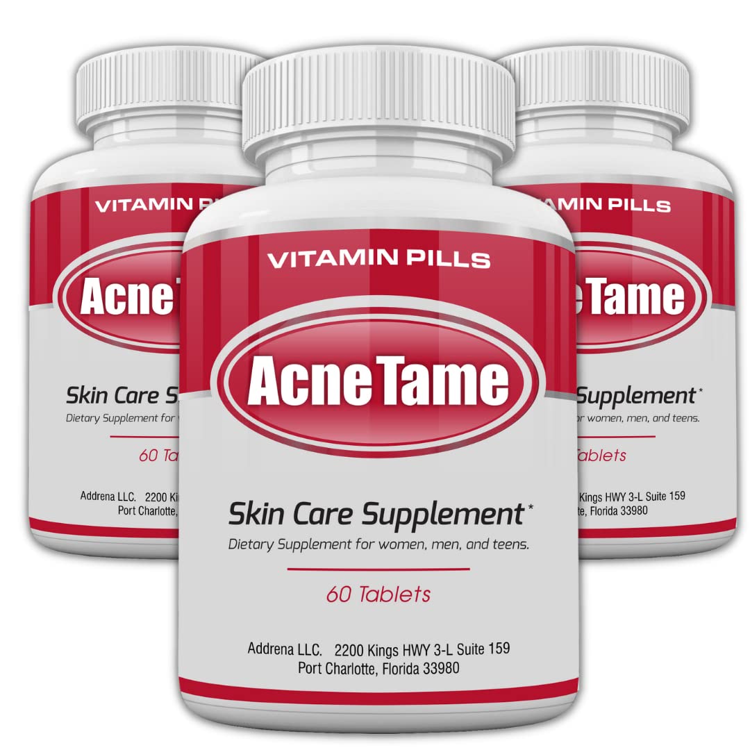 Acnetame bottle pour representing easy daily skin support.