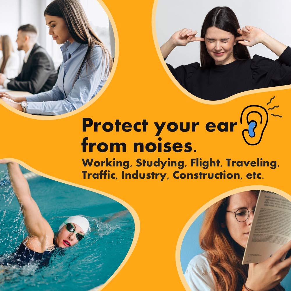 Acousdea black ear plugs with case for convenient everyday protection