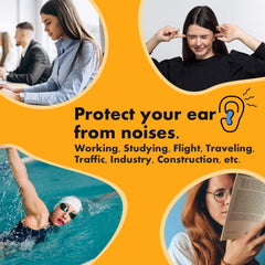 Acousdea black ear plugs with case for convenient everyday protection