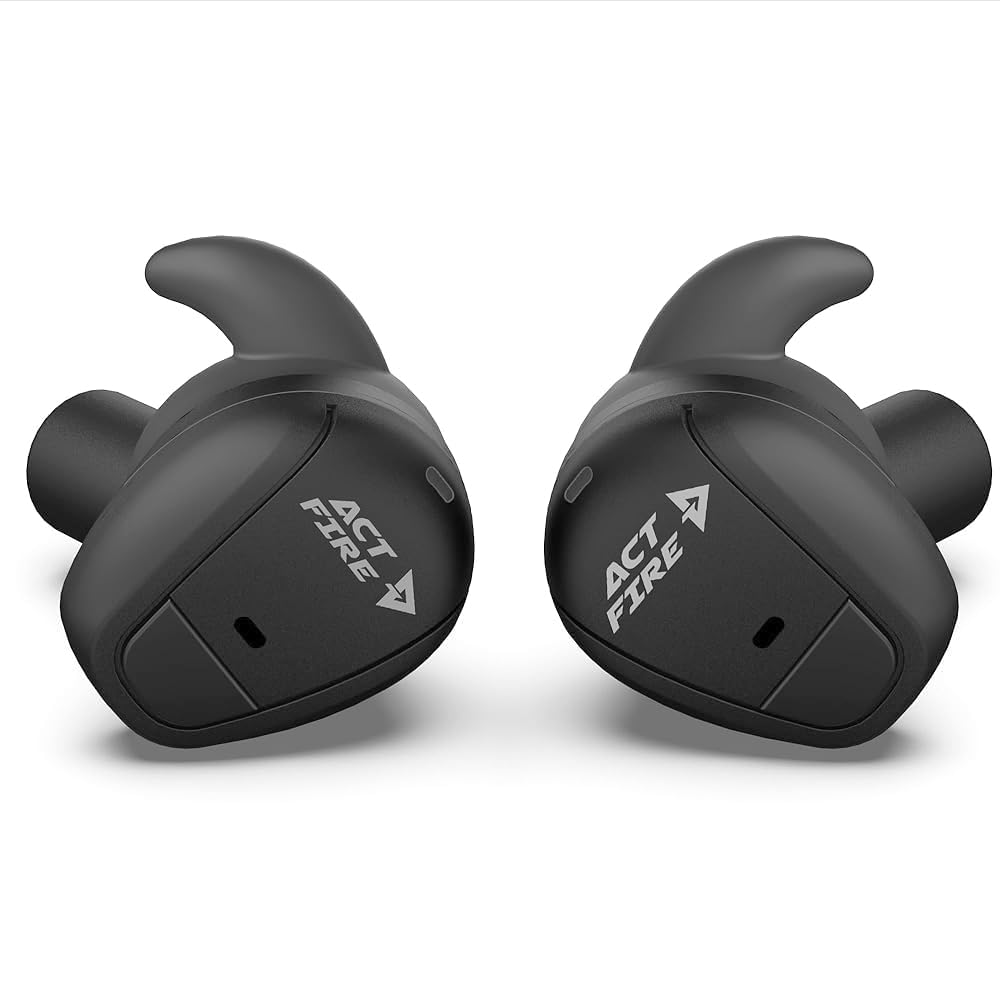 ACT FIRES Shooting Ear Buds case shows portable charging and storage for on-the-go practice.