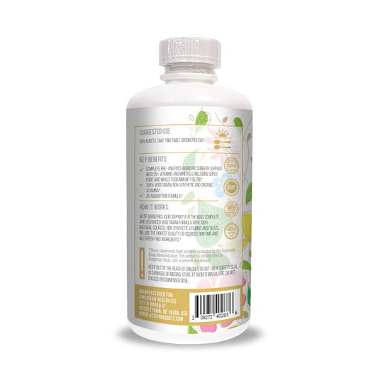 ACTIF Organic Bariatric Liquid Support pour demonstrates easy dosing for daily nutrition