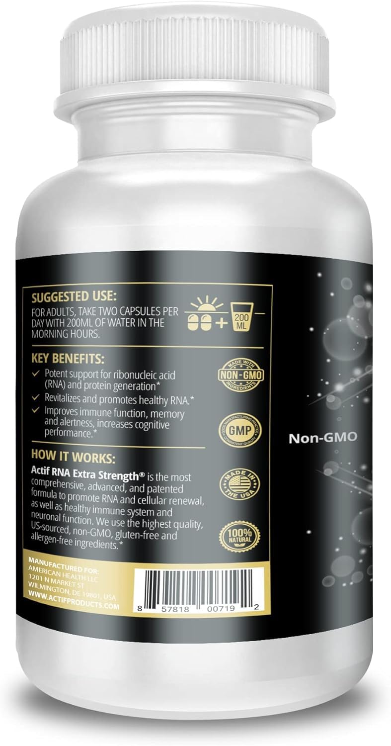 ACTIF RNA capsules close-up highlighting potent nucleotides for cellular support