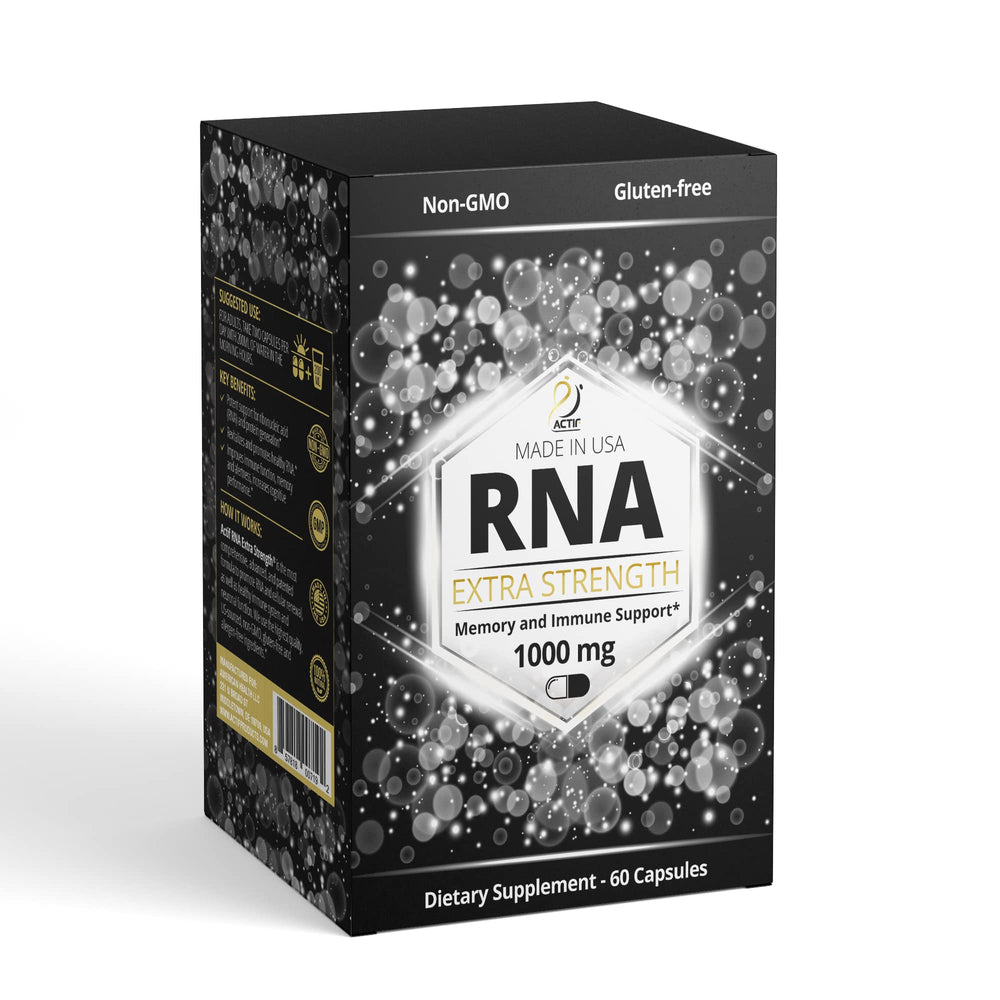 ACTIF RNA capsules in hand illustrating convenient ongoing energy and focus