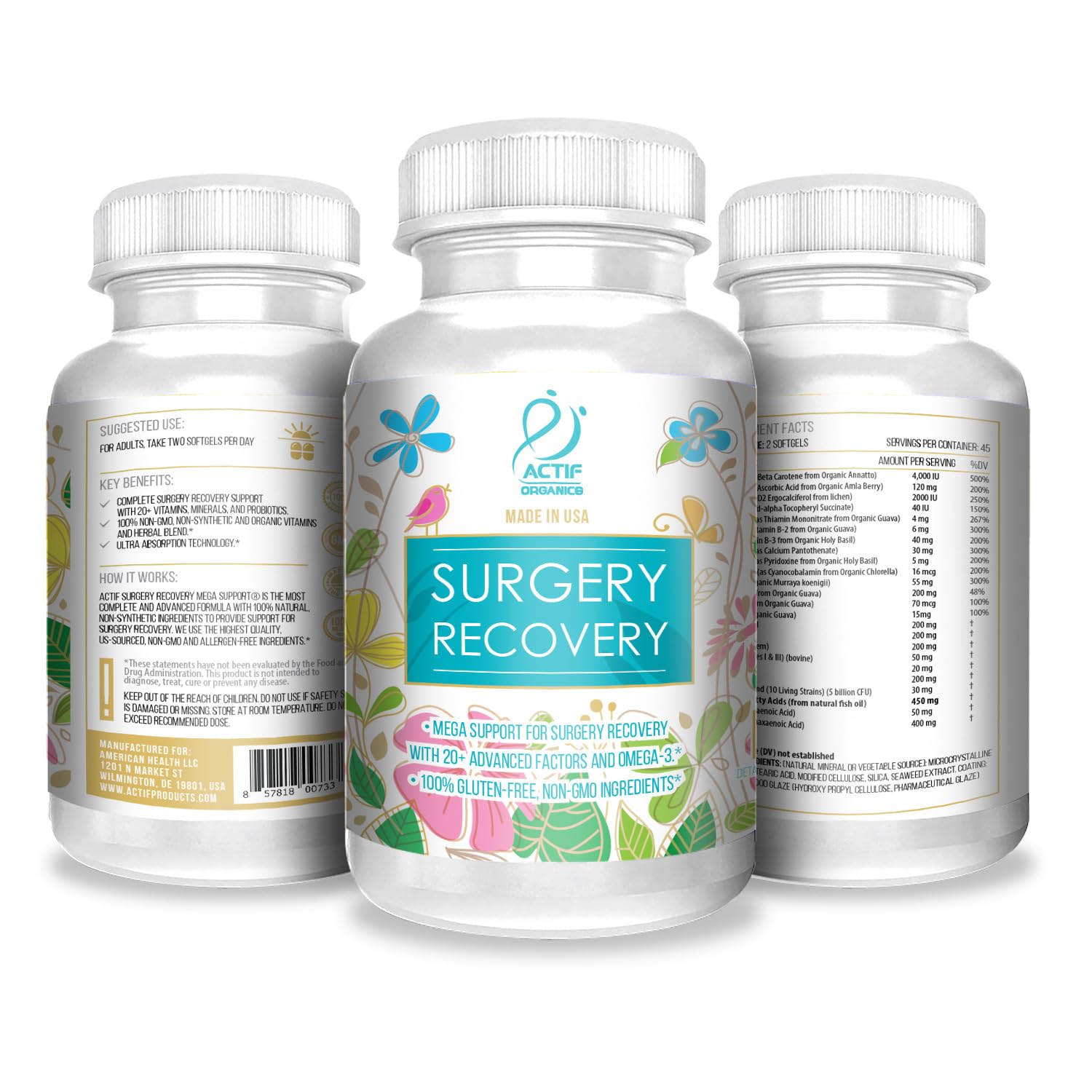 ACTIF double chlorella factor bottle showcases nutrient-dense blend