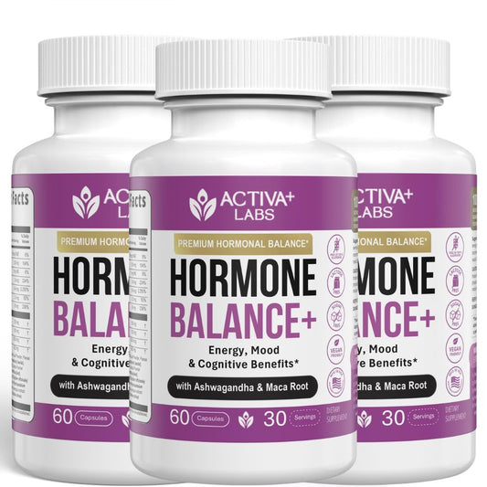 Activa Labs Hormone Balance bottle supports daily energy and mood.