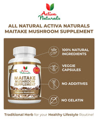 Person taking a Maitake capsule as part of morning routine