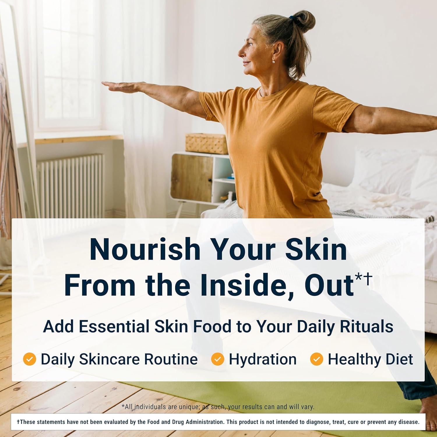 ActivatedYou Essential Skin Food packaging highlights Dermaval and Lysine for collagen support.