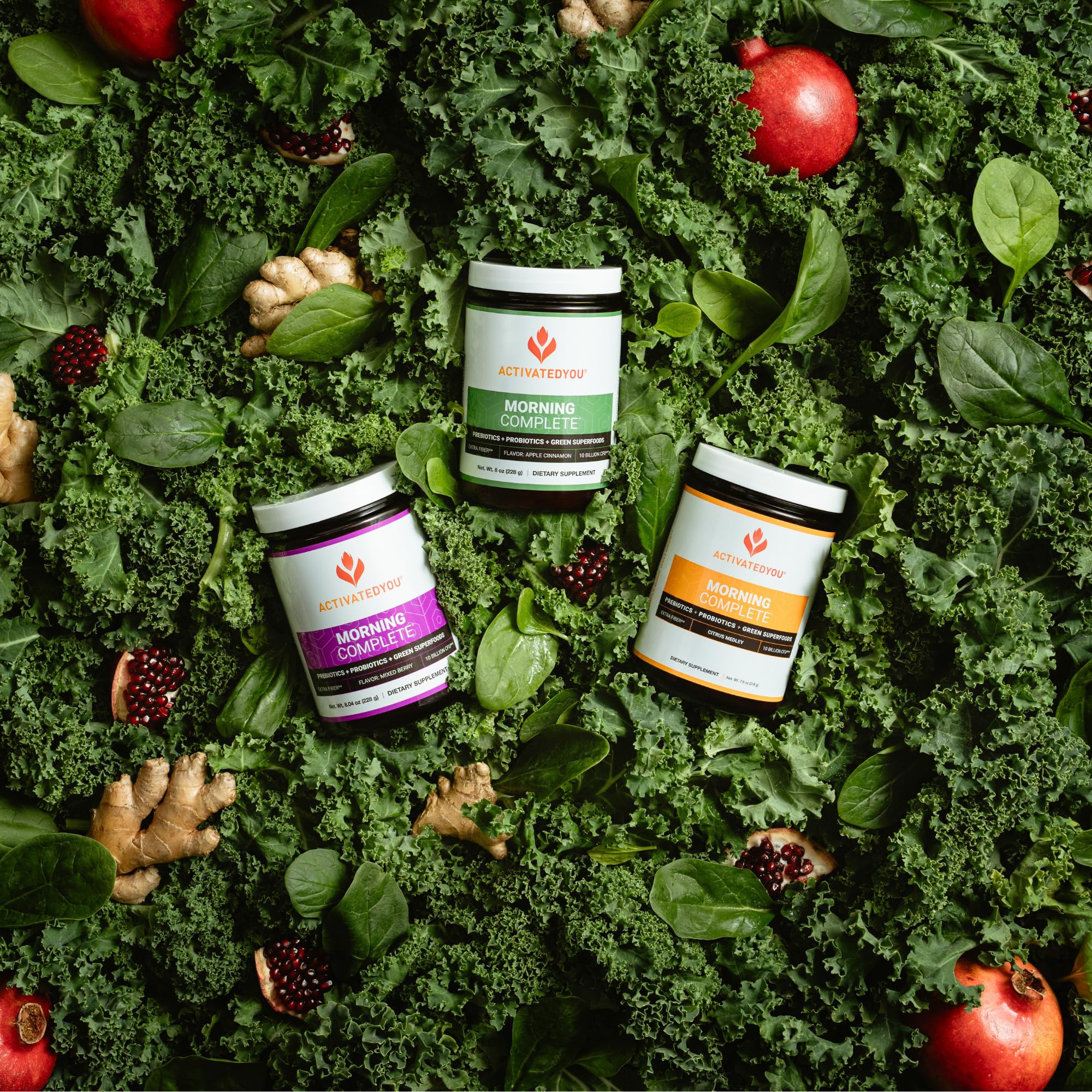 ACTIVATEDYOU Morning Complete apple-cinnamon dissolves in water for tasty wellness moments.