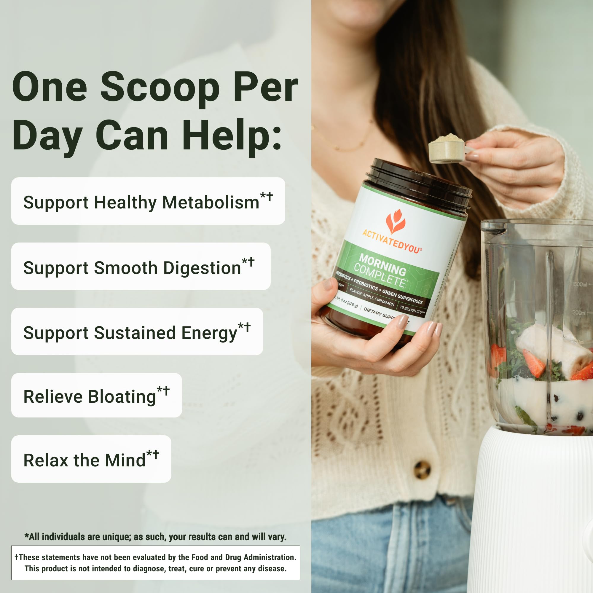 ACTIVATEDYOU Morning Complete glass assembled shows ready-to-drink wellness with natural antioxidants.
