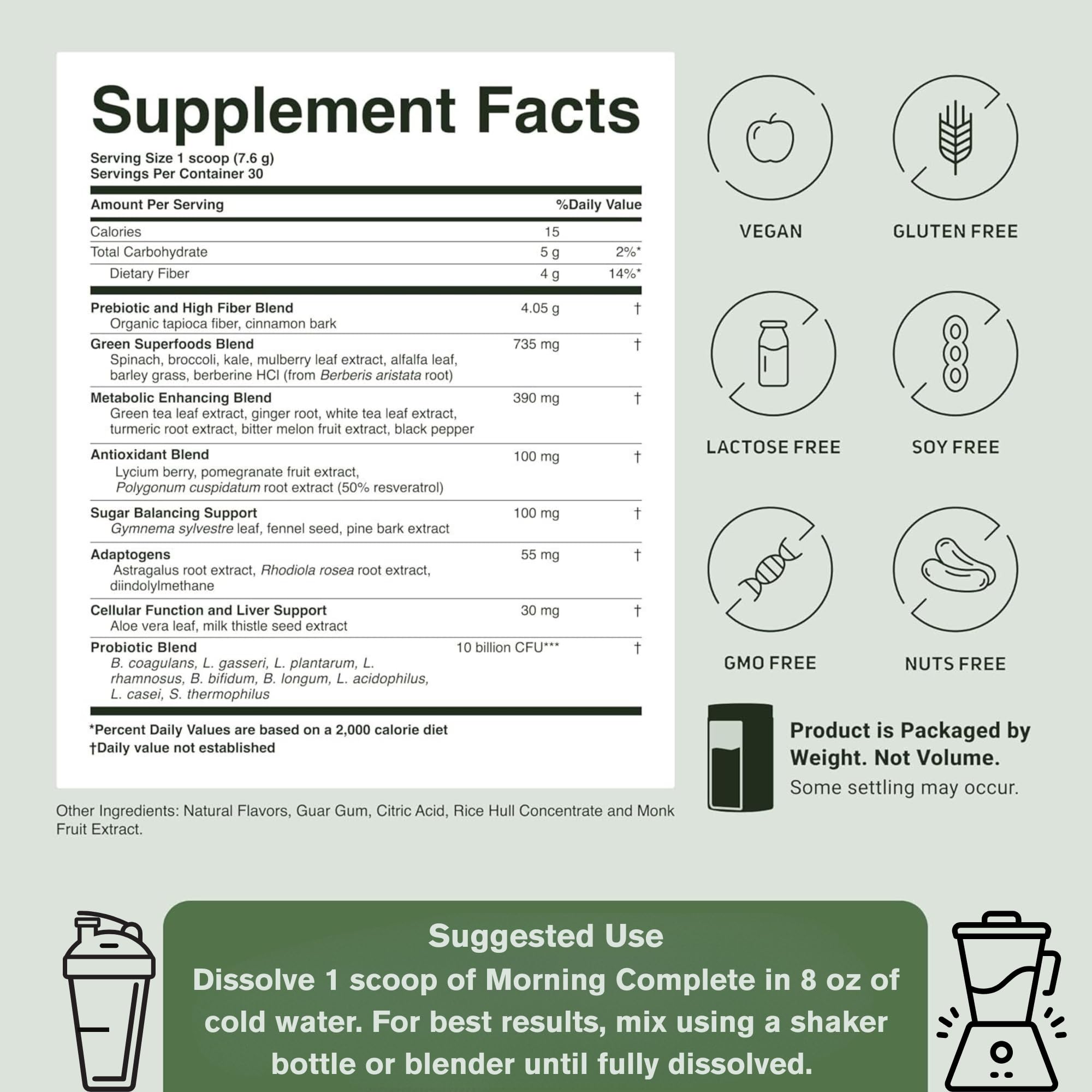 ACTIVATEDYOU Morning Complete packaging highlights 30 servings and Apple Cinnamon flavor.