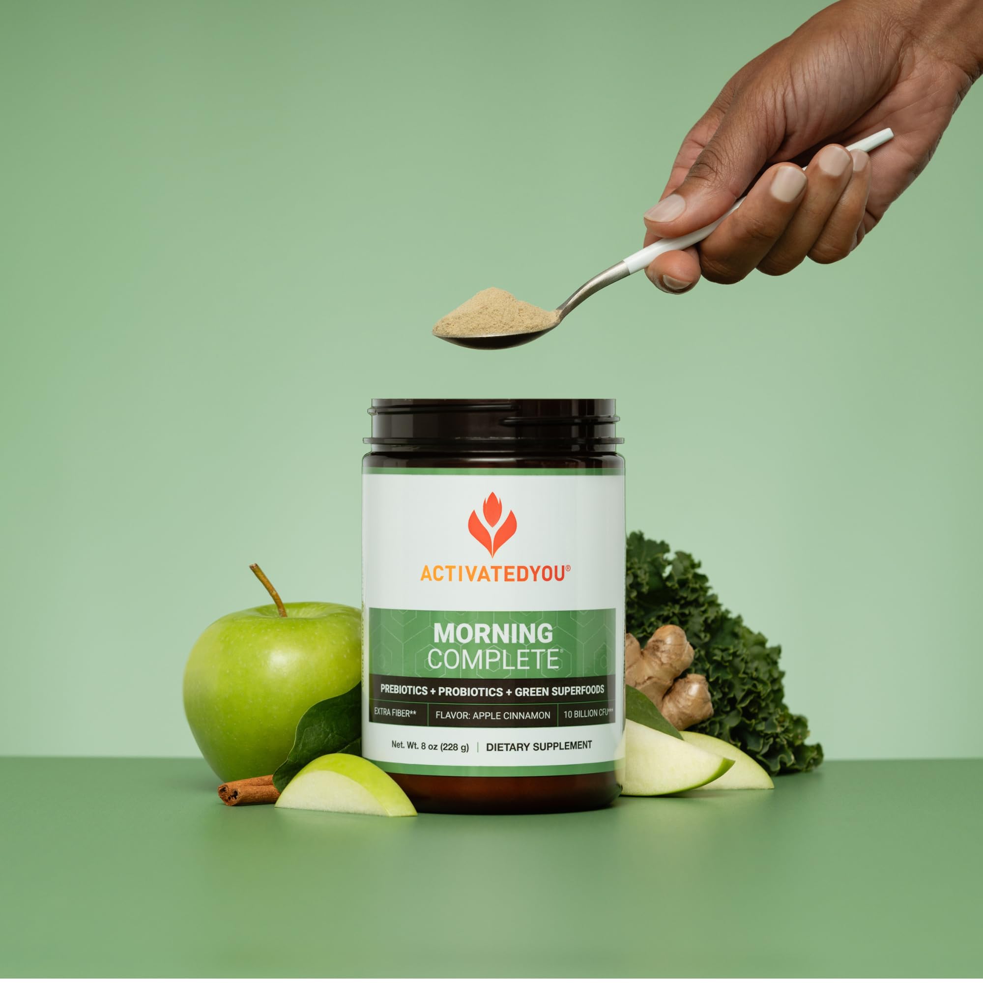 ACTIVATEDYOU Morning Complete probiotic focus suggests daily immune- and digestion-supporting routine.