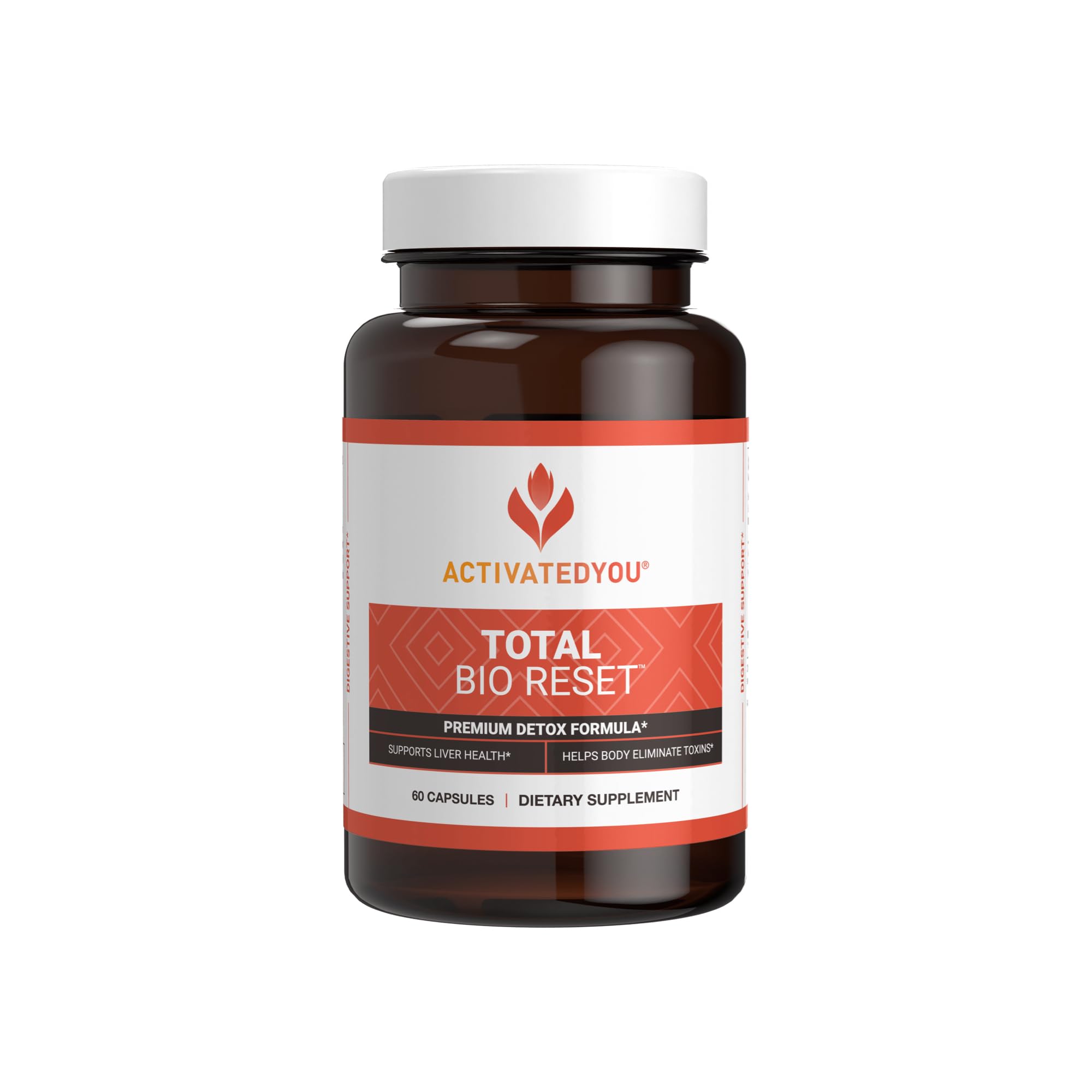 ActivatedYou Total Bio Reset bottle and capsules for a daily cleansing routine.