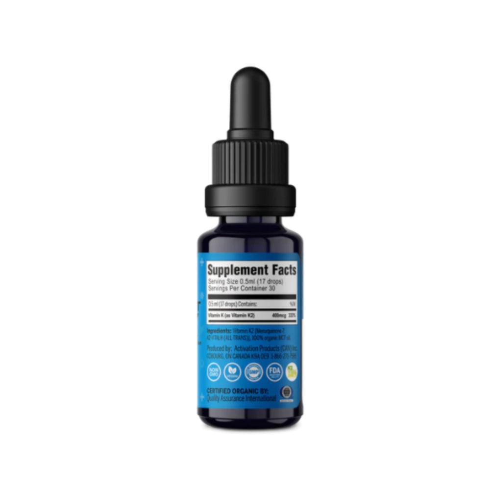 ACTIVATION K2MK7 liquid label front communicates intended use.
