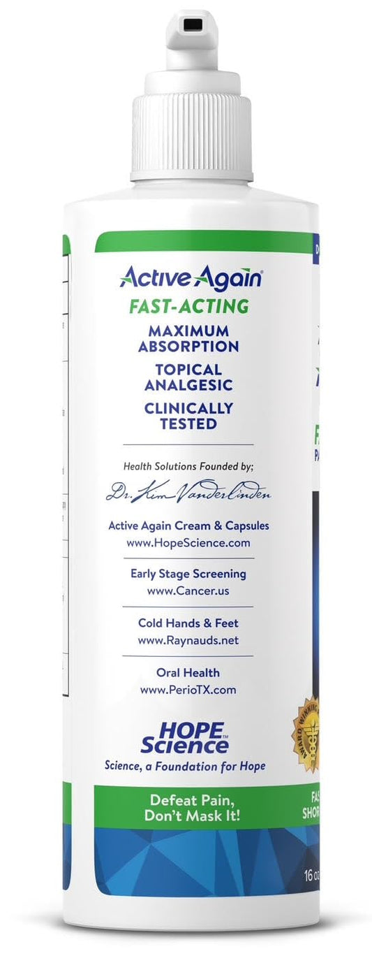 Active Again Hope Science Cream label close-up highlighting USA-made quality.