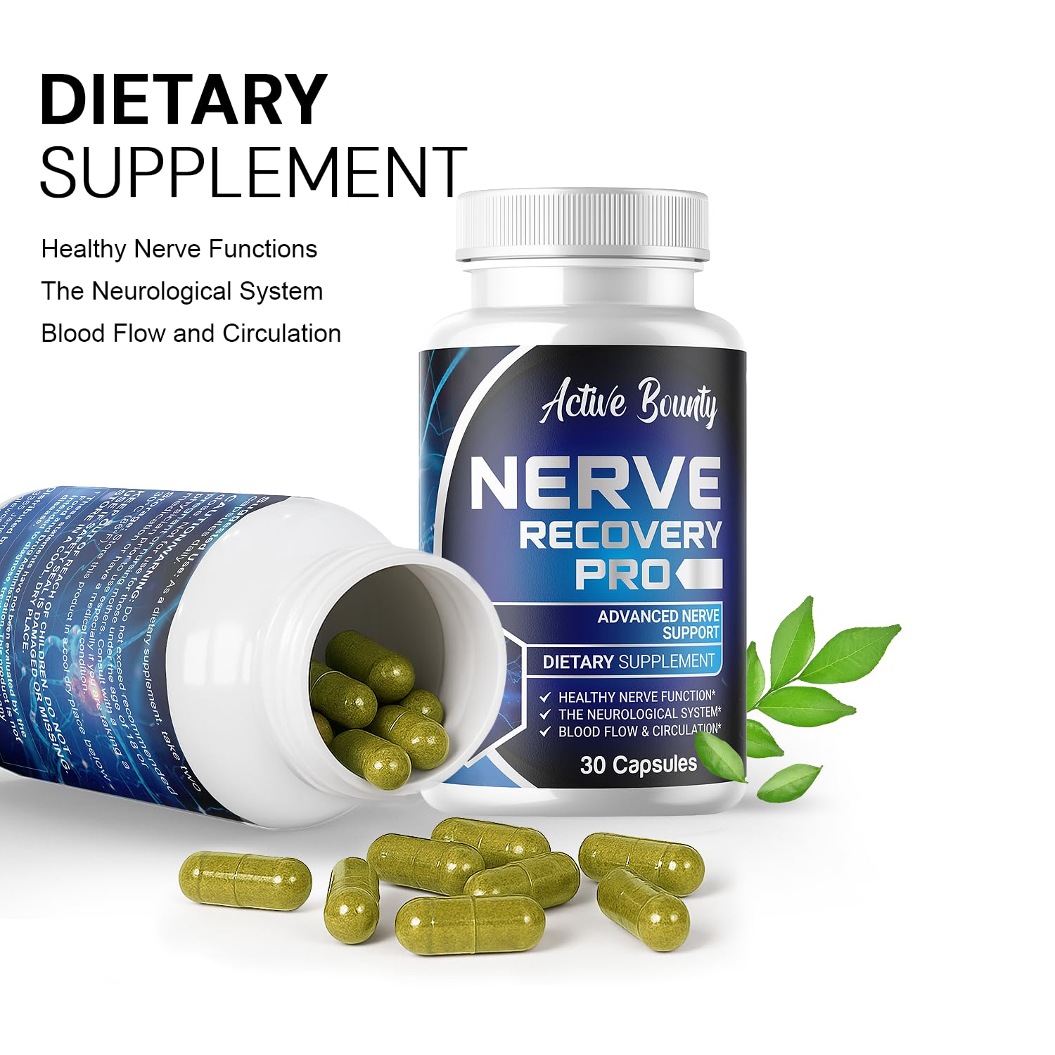 Active Bounty Nerve Recovery Pro bottle back with usage details