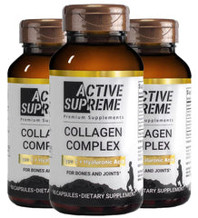 Active Supreme Type 2 Collagen bottle highlighting grass-fed formula for joint support.