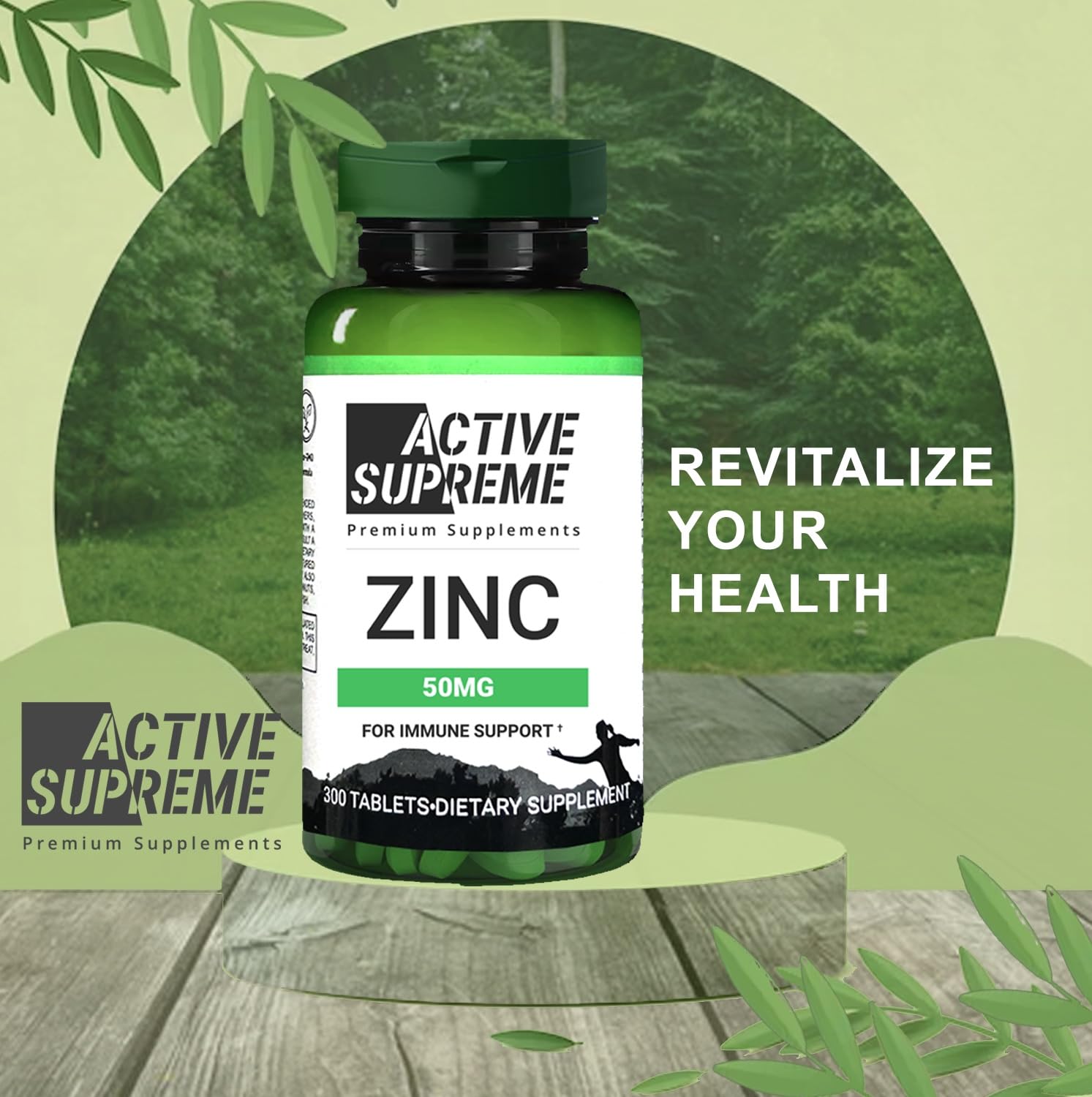 Active Supreme Zinc Citrate 50 mg 3-pack pack-shot emphasizes long-term daily use.