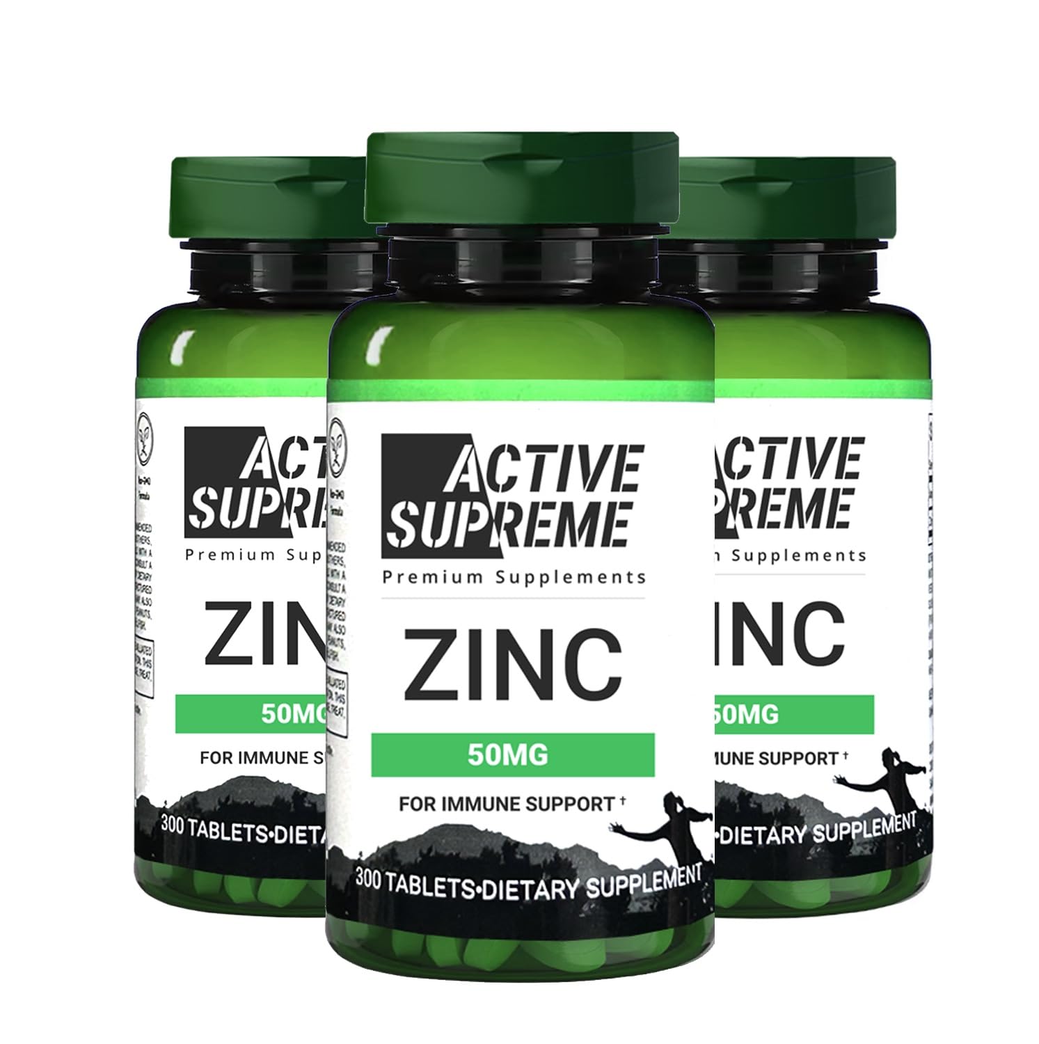 Active Supreme Zinc Citrate 50 mg bottle front suggesting daily immune support usage.