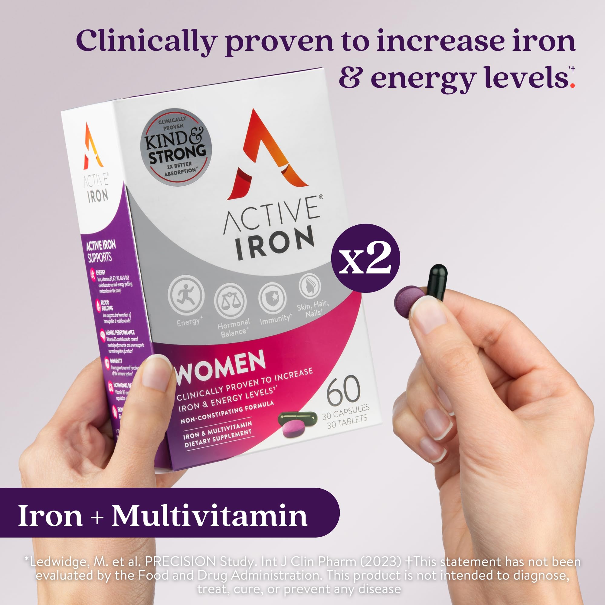 ACTIVEIRON bottle back view with usage directions