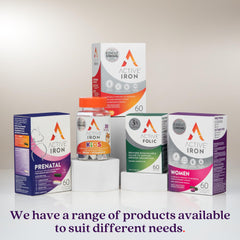 Active Iron Prenatal bottle with calendar, supports consistent intake during postpartum