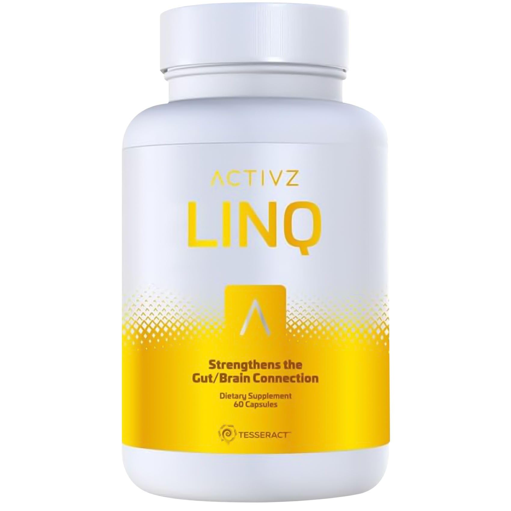 ACTIVZ LINQ bottle and capsules showing brain, gut, and skin support.