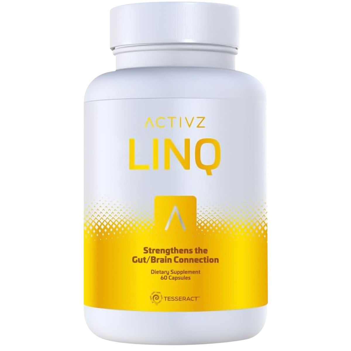 ACTIVZ LINQ bottle and capsules showing brain, gut, and skin support.