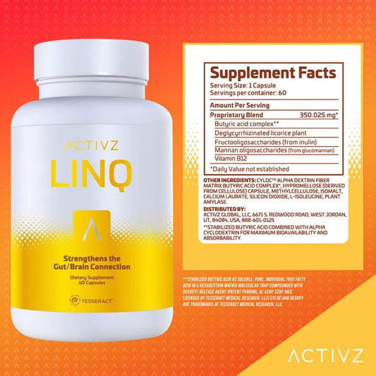 ACTIVZ LINQ capsule close-up highlighting high-quality supplement for daily wellness.