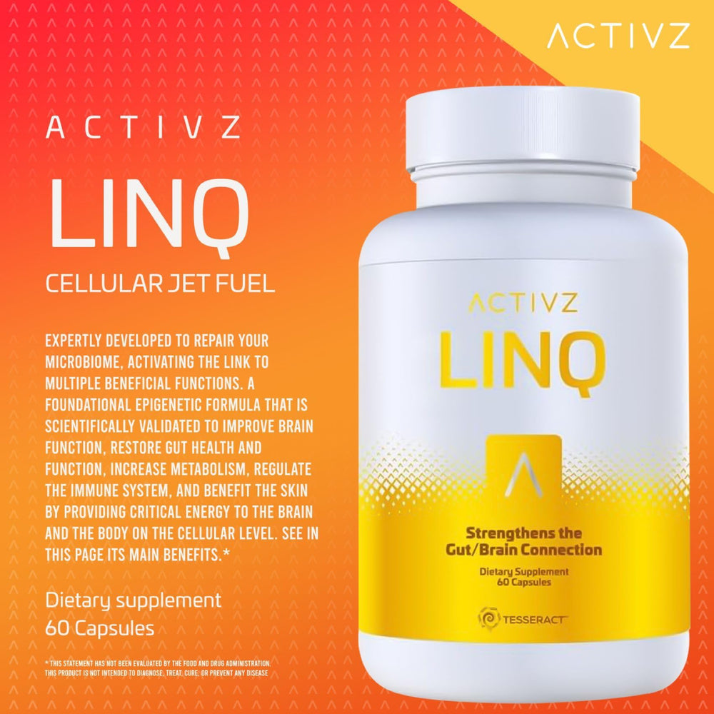 ACTIVZ LINQ label design emphasizing holistic wellness benefits.