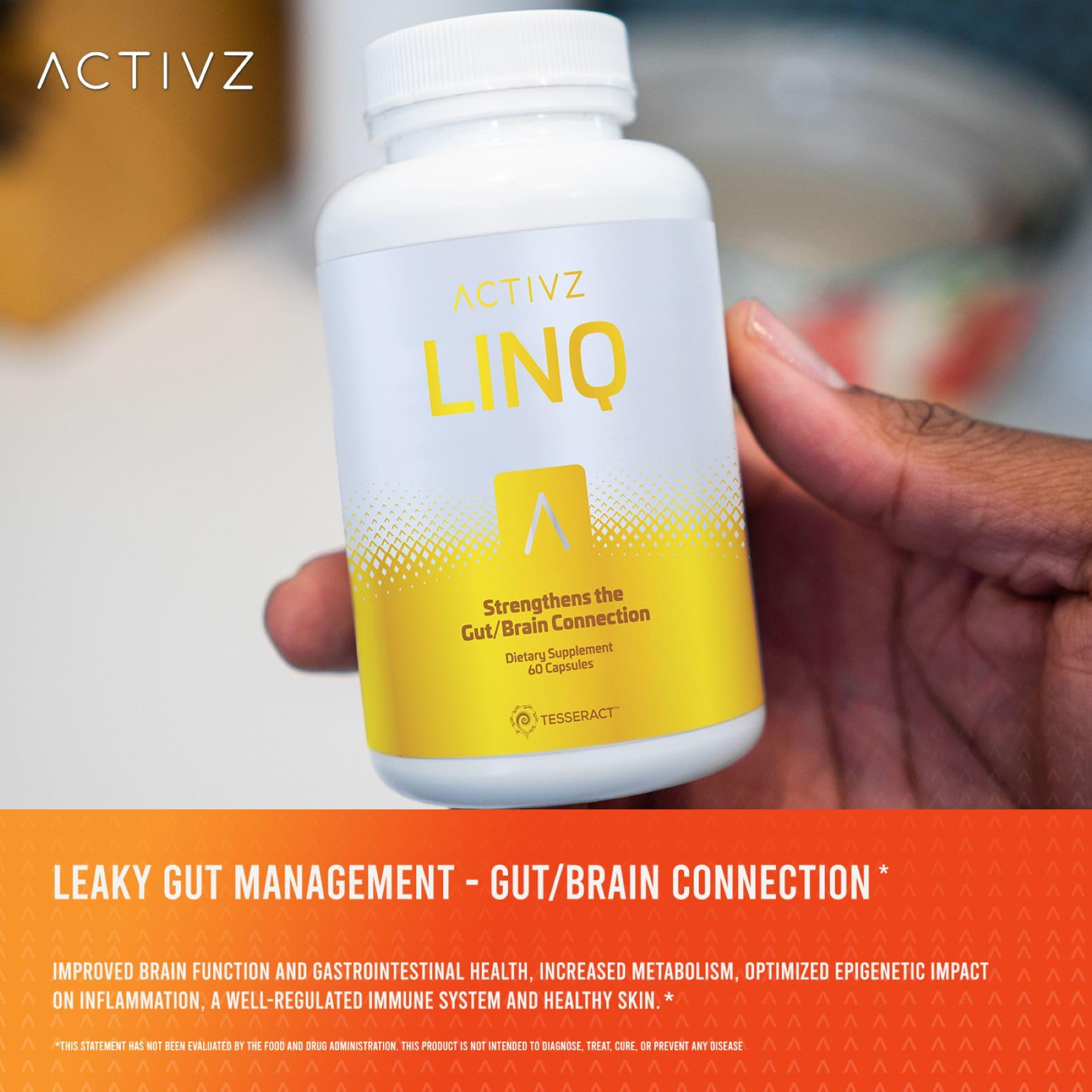 ACTIVZ LINQ packaging mockup promoting daily wellness routine.