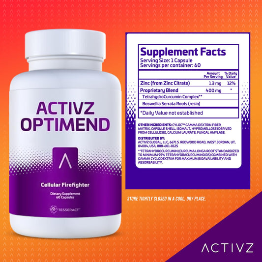 ACTIVZ Optimend capsules closeup highlights compact soft capsules for activity