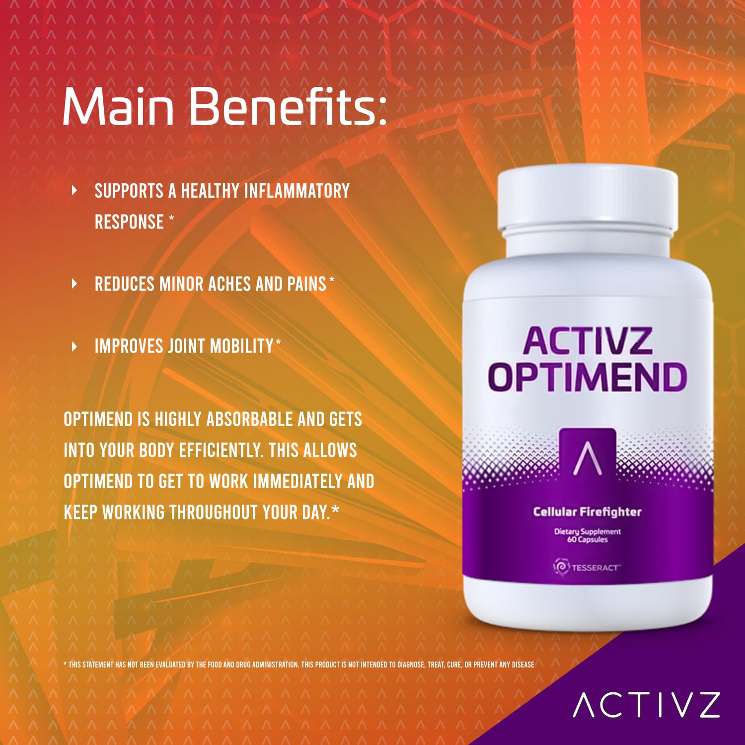 ACTIVZ Optimend label back features delivery technology and bioavailability note