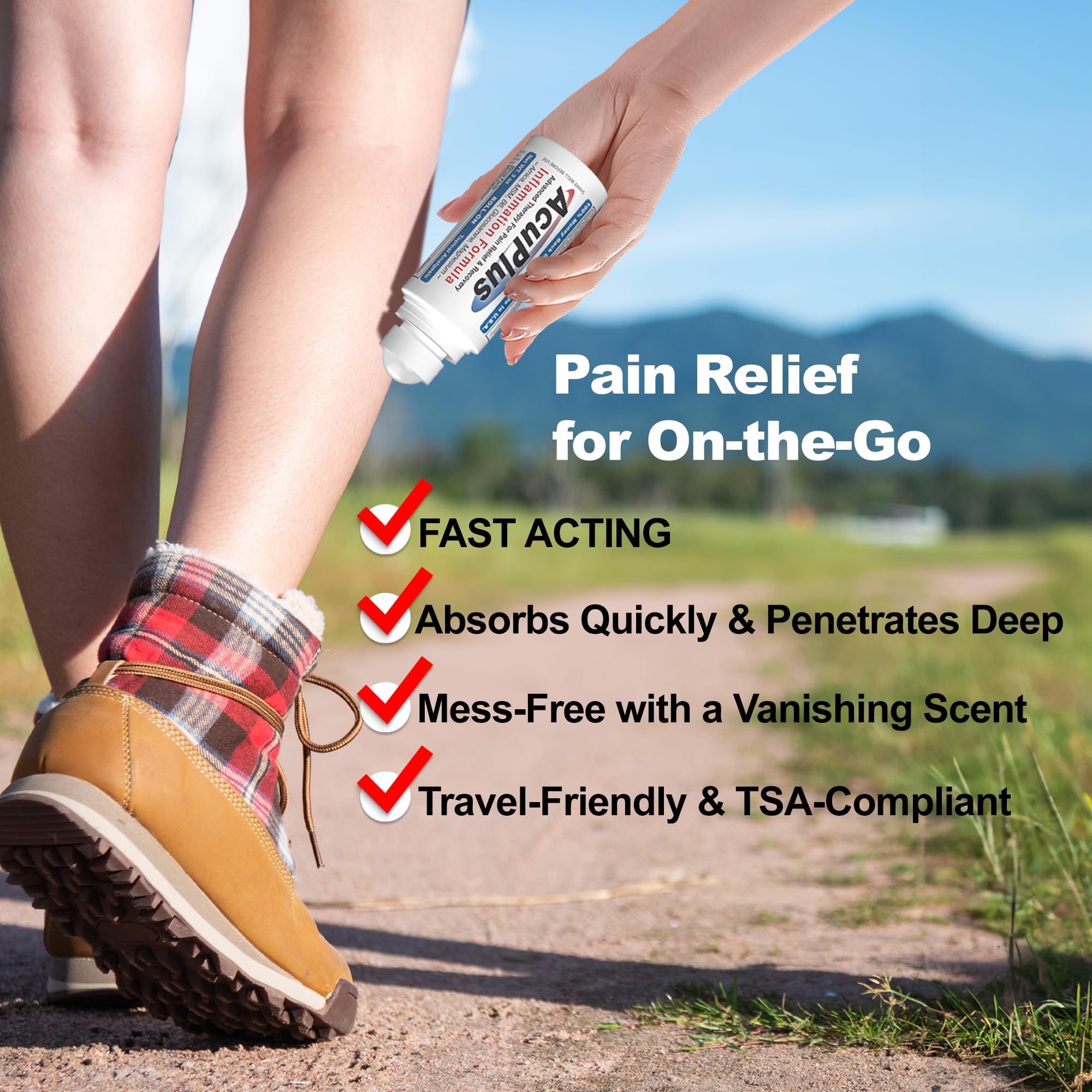 AcuPlus packaging box highlighting USA-made quality and natural ingredients.