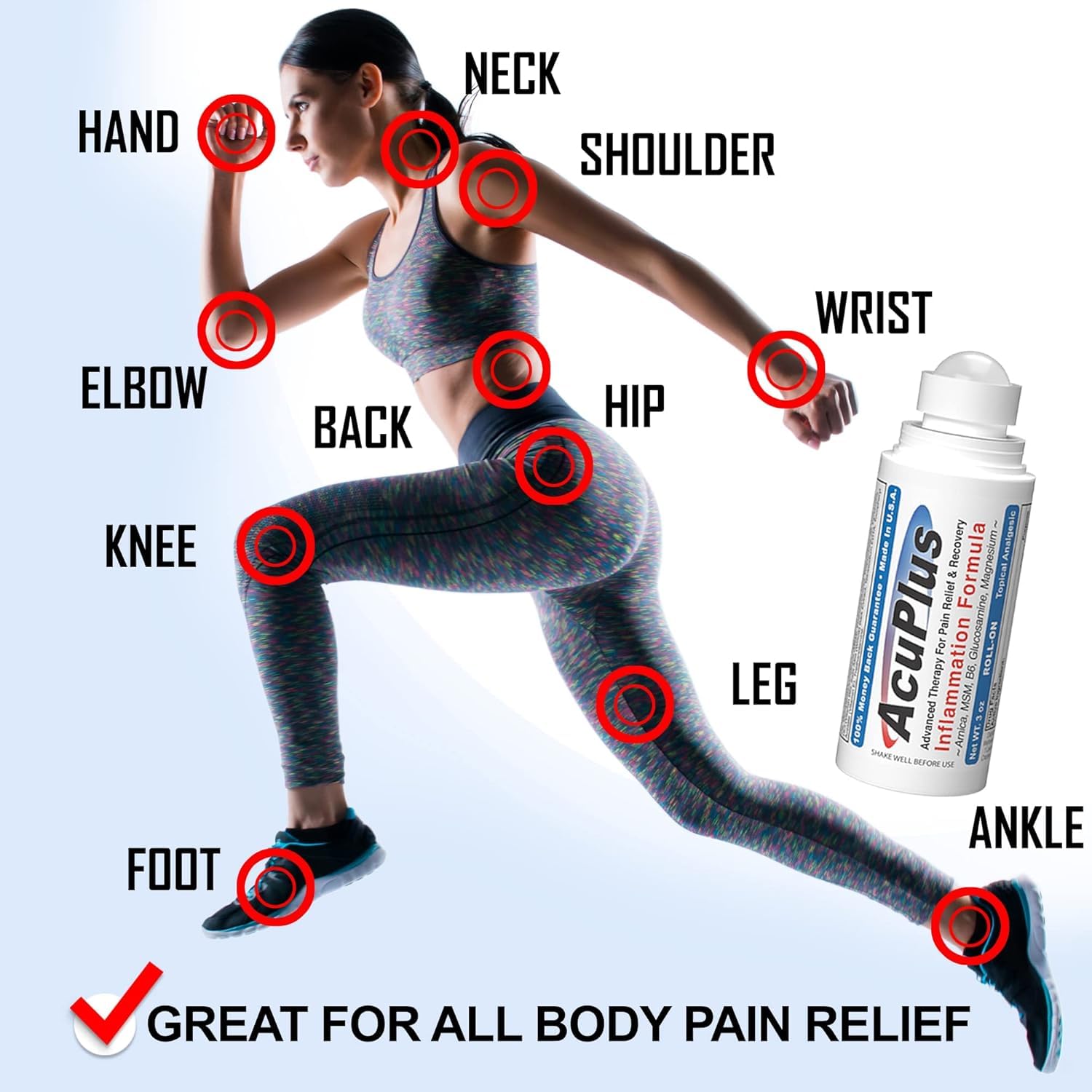 Hands applying the roll-on for targeted joint comfort and easy use.